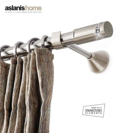 Inox κουρτινόξυλο Lemon Φ25 160cm με Swarovski Strass by Aslanis