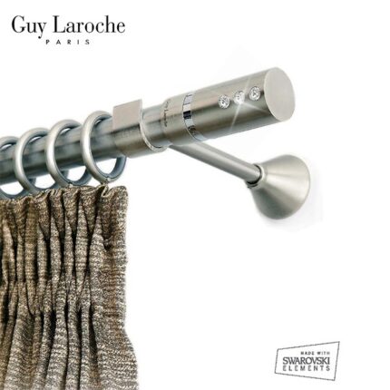 Inox κουρτινόξυλο Valeria Φ25 160cm με Swarovski Strass by Guy Laroche