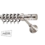Inox Κουρτινόξυλο S10 Φ25 160cm με Swarovski Strass
