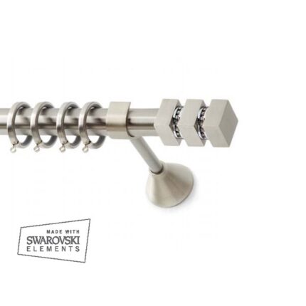 Inox Κουρτινόξυλο Santorini 2 Φ25 160cm με Swarovski Strass