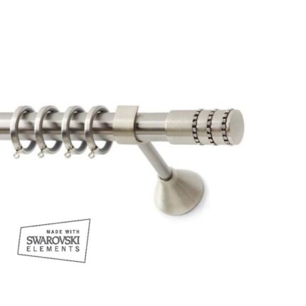 Inox Κουρτινόξυλο Rigoto Strass Φ25 160cm με Swarovski Strass