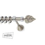 Inox Κουρτινόξυλο Rose Φ25 160cm με Swarovski Strass