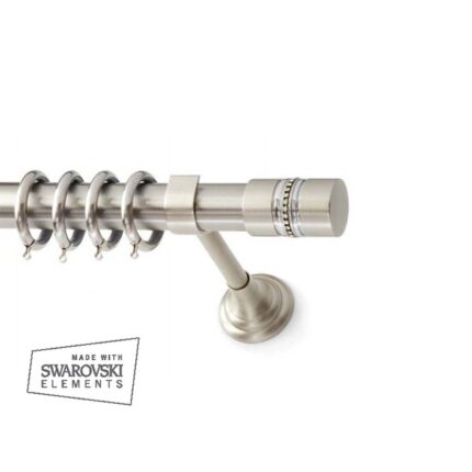 Inox Κουρτινόξυλο Orion Φ35 160cm με Swarovski Strass