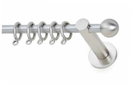 Inox Κουρτινόξυλο Ball Polo Νικελ ματ Φ10
