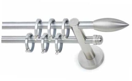 Inox Κουρτινόξυλο Magic Polo Διπλό Νικελ ματ Φ16