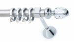 Inox Κουρτινόξυλο 8061 με Swarovski Φ25 160cm
