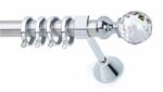 Inox Κουρτινόξυλο 8558 με  Κρύσταλλο Φ25 160cm