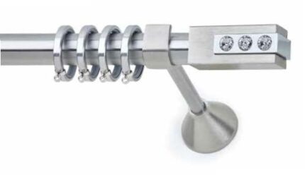Inox Κουρτινόξυλο Champion Round με Swarovski Φ25 160cm