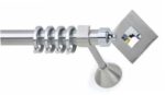 Inox Κουρτινόξυλο Ermis Metal με Swarovski Φ25 160cm