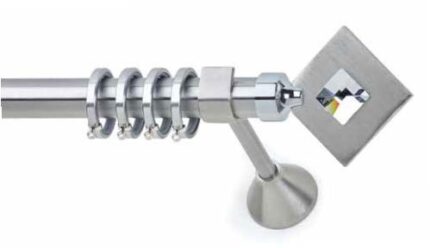 Inox Κουρτινόξυλο Ermis Metal με Swarovski Φ25 160cm