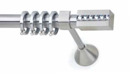 Inox Κουρτινόξυλο Genius Strass με Swarovski Φ25 160cm