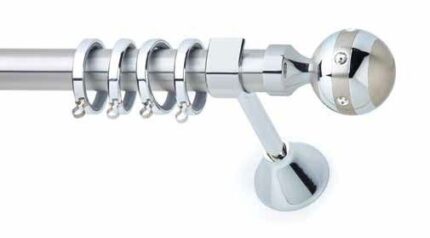 Inox Κουρτινόξυλο Iso Strass με Swarovski Φ25 160cm