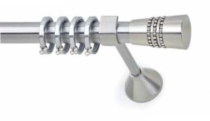 Inox Κουρτινόξυλο Ravena Strass Φ25 160cm με Swarovski
