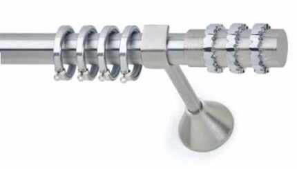 Inox Κουρτινόξυλο Snake  Φ25 160cm