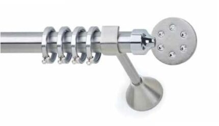 Inox Κουρτινόξυλο Star με Swarovski Φ25 160cm