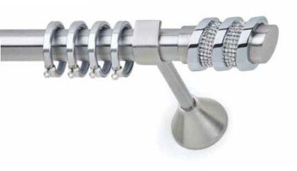 Inox Κουρτινόξυλο Status Strass με Swarovski Φ25 160cm