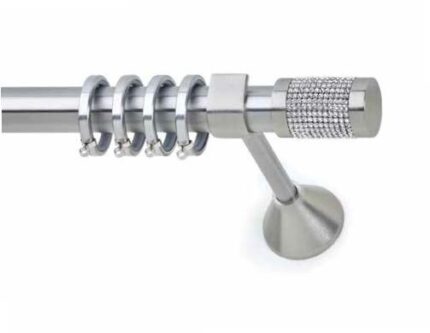 Inox Κουρτινόξυλο Strass One με Swarovski Φ25 160cm