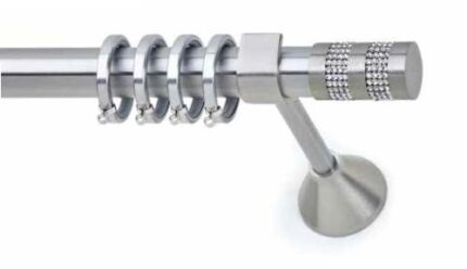 Inox Κουρτινόξυλο Strass Two με Swarovski Φ25 160cm