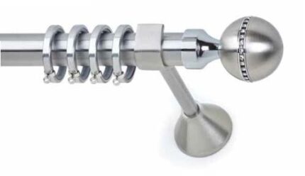 Inox Κουρτινόξυλο Venere Strass με Swarovski Φ25 160cm