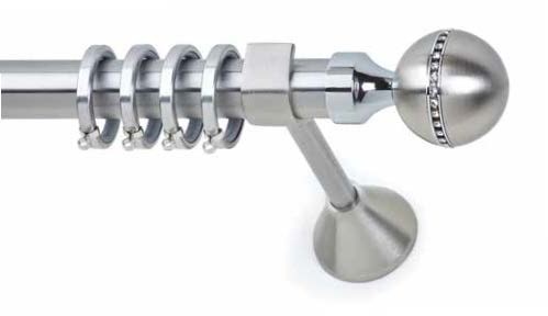 Inox Κουρτινόξυλο Venere Strass με Swarovski Φ25 160cm Inox Κουρτινόξυλο Venere Strass με Swarovski Φ25 160cm
