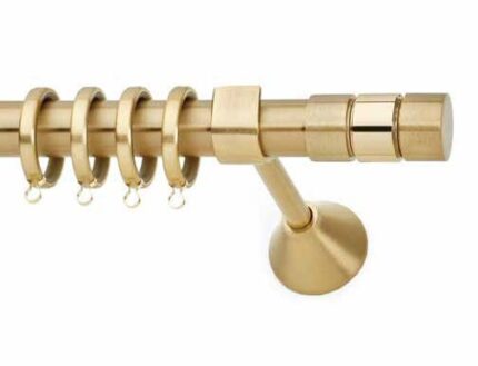 Inox κουρτινόξυλο Anartisi S1 Φ25 χρυσό-χρυσό ματ 160cm