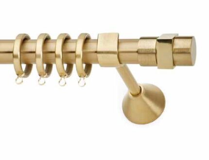 Inox κουρτινόξυλο S11 Φ25 χρυσό-χρυσό ματ 160cm