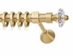 Inox κουρτινόξυλο Philosophy με Swarovski Φ25 χρυσό-χρυσό ματ 160cm