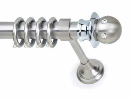 Inox κουρτινόξυλο Sofia Strass με Swarovski Φ35 160cm