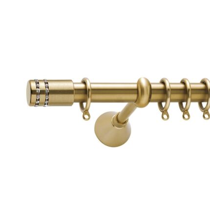 Μεταλλικό κουρτινόξυλο Viometale Vega Φ25 χρυσο ματ/strass 160cm