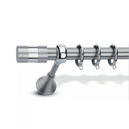 Μεταλλικό Κουρτινόξυλο Enis by Domus Φ25 Inox Monika από 120cm σε 7 διαστάσεις