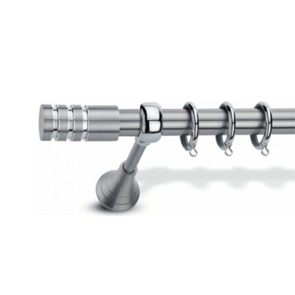Μεταλλικό Κουρτινόξυλο Enis by Domus Φ25 Inox A5 από 120cm σε 7 διαστάσεις