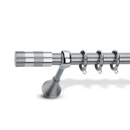 Μεταλλικό Κουρτινόξυλο Enis by Domus Φ25 Inox A4 από 120cm σε 7 διαστάσεις