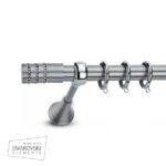 Μεταλλικό Κουρτινόξυλο Enis by Domus Φ25 Inox A5 Swarovski από 120cm σε 7 διαστάσεις