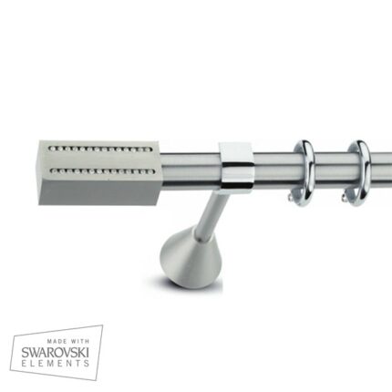 Μεταλλικό Κουρτινόξυλο Enis by Domus  Φ25 Inox Erofili με Swarovski από 120cm σε 7 διαστάσεις