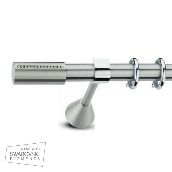 Μεταλλικό Κουρτινόξυλο Domus Φ25 Inox Irida από 120cm σε 7 διαστάσεις Μεταλλικό Κουρτινόξυλο Domus Φ25 Inox Irida από 120cm σε 7 διαστάσεις