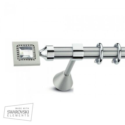 Μεταλλικό Κουρτινόξυλο Domus Φ25 Inox Knossos Roumpini από 120cm σε 7 διαστάσεις