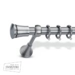 Μεταλλικό Κουρτινόξυλο Enis by Domus Φ25 Inox Swarovski Parga από 120cm σε 6 διαστάσεις