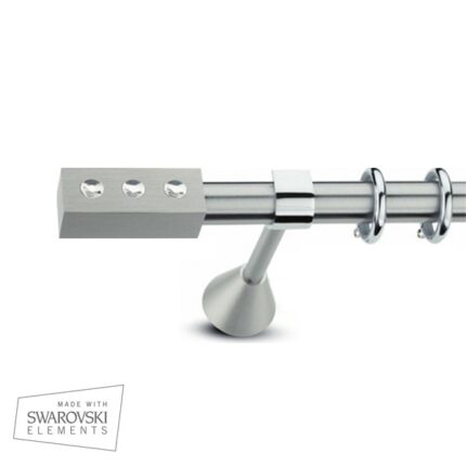 Μεταλλικό Κουρτινόξυλο Domus Φ25 Inox Xerxis από 120cm σε 7 διαστάσεις