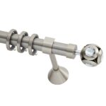 Μεταλλικό Κουρτινόξυλο Armonia Φ25 Inox Νίκελ Ματ από 160cm - με Swarovski