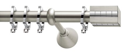 Μεταλλικό κουρτινόξυλο Rosy Φ25 νίκελ ματ/χρώμιο